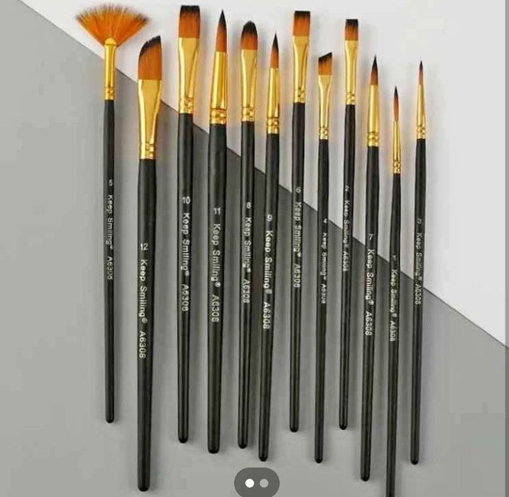 keep smiling রং তুলি ১২ টি বিভিন্ন shape এর সম্পূর্ণ তুলির সেট