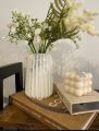 vase for flowers, ribbed vase, concrete vase. 