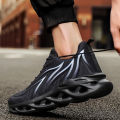 2024 Fashion Running Shoes Men Flame Printed Sneakers Knit Athletic Sports Blade Cushioning Jogging Trainers Lightweight. 