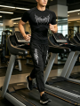 Men's Gothic Print 2 Piece Tracksuit Set, Quick Dry Breathable, Spring Summer Gym Running Workout Casual Streetwear. 