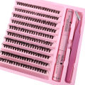 DIY Lashes Extension Kit Lash Bond and Seal Remover Eyelashes 200 PCS Clusters Makeup Tools for Gluing Lashes Gluing Glue. 