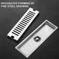 304 Grade Stainless Steel Long Shower Drain/Floor Trap/Jali Removeble Grate/Lid for Bathroom and Kitchen. 