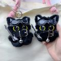 Punk Style Black Cat Keychain Cute Big Eye Cat Bag Charm  . 