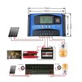 40A 100A MPPT Solar Charge Controller APP Bluetooth LCD Display 12V/24V Dual USB Solar Cell Panel Charger Regulator. 
