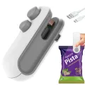 2 in 1 Portable Mini Bag Sealer with Cutter – USB Rechargeable Magnetic Heat Sealing Machine for Plastic Bags, Food Packaging & Kitchen Storage, (No Color Choice). 