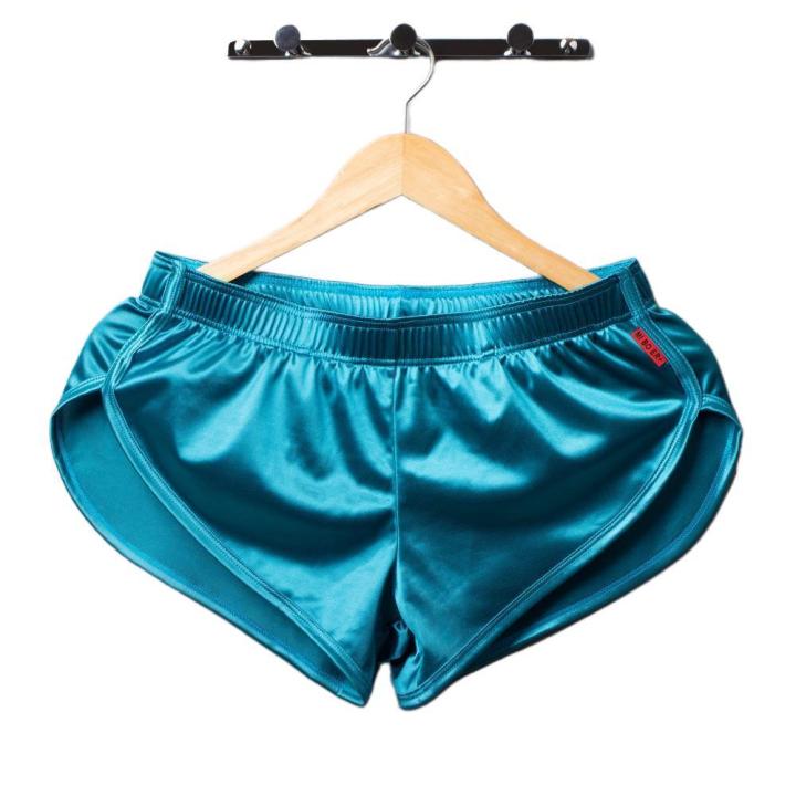 Mens Pajamas Boxer Shorts Smooth Silk Underwear Men Sleep Bottoms Homewear Lounge Shorts Male Panties Boxers