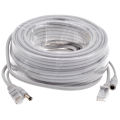 IP Camera Cable 5M/10M/15M/20M/30M Ethernet Cable CAT5/CAT-5e  RJ45 + DC Power Gray Cables for Network Camera NVR CCTV System. 