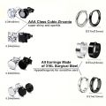 4-14 Pairs Earrings For Men, Black Earrings Mens Earrings, Stainless Steel Stud Earrings For Women Huggie Hoop Earrings Set. 