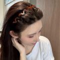 Brown Resin Wave Toothed Headband for Women High Skull Top Korean Zigzag Hair Comb Notched Hairband Hair Accessories. 