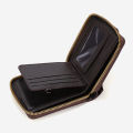 Vintage Men High Quality PU Leather Small Wallet Short Horizontal Zipper Coin Pocket Tri-fold Card Case Purse billetera hombre. 