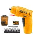Ingco 4V Compact Cordless Electric Rechargeable Screwdriver Set With 11 Screwdriver Bits csdli0402. 