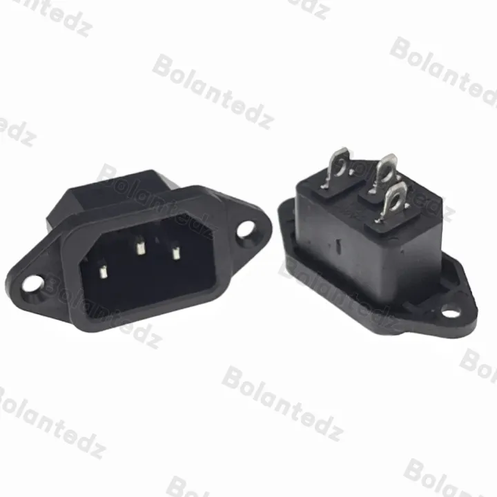 Bolantedz%203/5/10pcs/lot%20IEC%20320%20C14%203Pins%20Male%20Plug%20Panel%20Power%20Inlet%20Sockets%20Connectors%20AC%20250V%2010A%20-%20Image%202