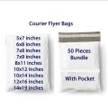 Flyers For Packing,50 pieces pack ,Courier Packing Flyer With Pocket, Ecommerce Flyers, Daraz Flyer Packing Bag, Packing Material For Daraz | For E-commerce| For private lable. 