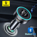 Baseus FM Transmitter Modulator Car Wireless Bluetooth 5.0 USB Fast Charger Auto Aux Radio Mp3 Player Music Hands Free Car Kit. 