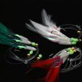 JYJ 3 hook/Set Luminous fish head Fishing Lure Single Hook Tack Bait Jigs Worm Fishing sabiki string Hooks. 
