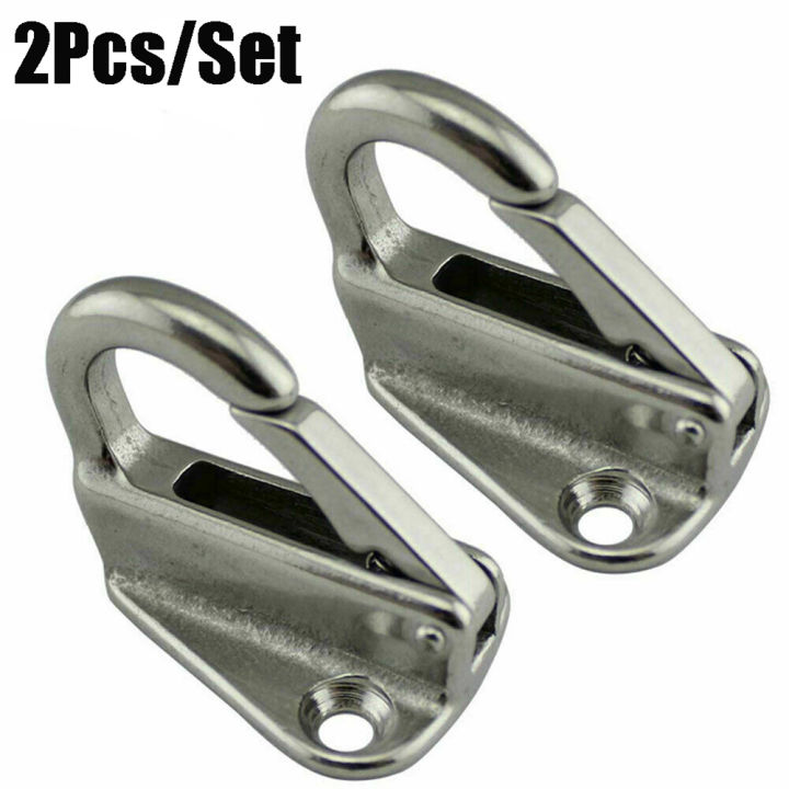 2pcs Spring Locked Fender Hooks 316 Stainless Steel Boat Spring Locked Fender Hook Snap Hook 8499