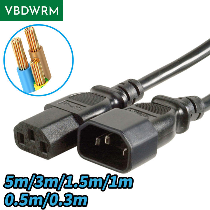 IEC C13 to C14 Power Cord 18AWG Computer Power Cable IEC320C14 TO IEC320C13 Power Extension Cable 3M,1.5M,1M,0.3M