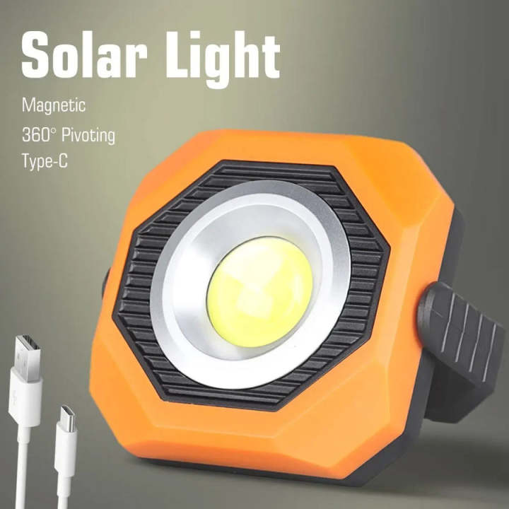 Portable Rechargeable Charging 360° Pivoting Adjustment Magnetic COB LED Solar Light K601