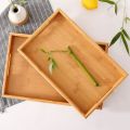 Bamboo Wooden Rectangular Tea Tray Pallet Wood Serving Tray Tea Cup Tray With Handle Wood Dinner Dessert Bread Fruit Food Plate. 