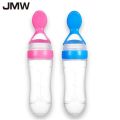 JMW Premium Baby Spoon Feeder - 90ml Silicone Baby Feeding Bottle With Spoon Newborn Infant Squeeze Spoon Toddler Food Supplement Rice Cereal Bottle Milk Feeder. 