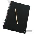 rainbow scratch paper note with wooden pen to scratch 6' x 10' book size black card notebook to scratch with wooden stick. 