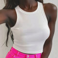 Yoga Vest Women Gym Sports Black White Crop Tops Seamless Streetwear Knit Workout BreathableTank Top Female Without Pads. 