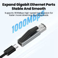 USB C to Ethernet Adapter 1000Mbps Gigabit USB C Female to RJ45 Male Network Converter For Macbook Pro/Air Laptops Switch Router.