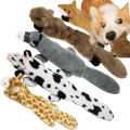 5PCS Crinkle Plush Dog Squeaky Toys Fox Giraffe Squirrel Cow Donkey Style, No Stuffing Dog Toys for Small Medium Large Dogs.