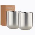 Set of 2 Mugs Stainless Steel Insulated Metal Cups Double Wall Tumbler Water Cup 280ml for Home Restaurant Camping Drinkware.