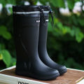 Men's Women's High-End Rain Boots Closed Rainproof and Waterproof Short and Mid.Calf Length Non-Slip Drawstring Rubber Boots. 