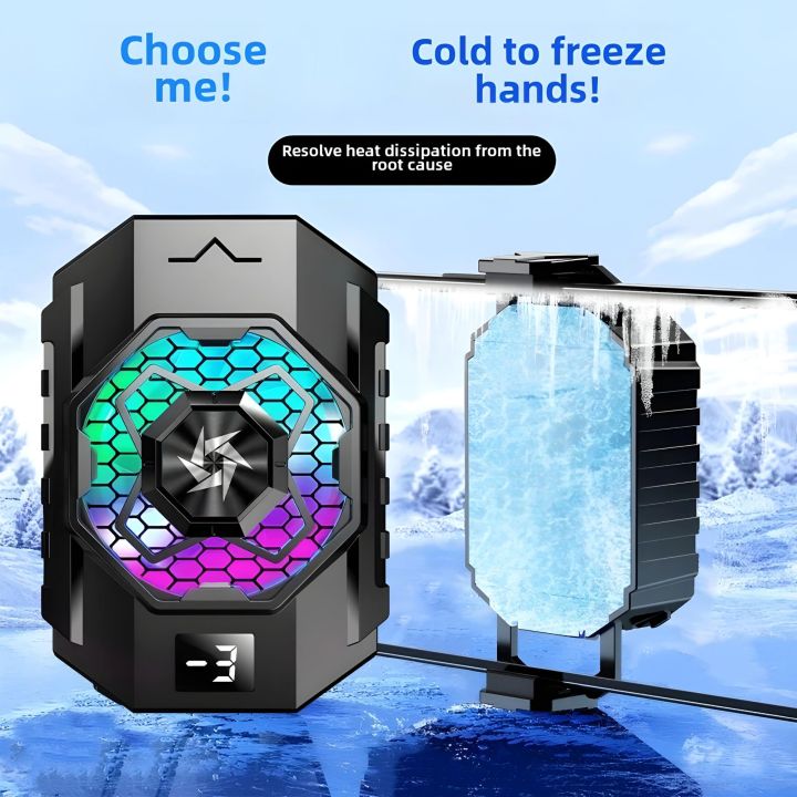 SL31 Mobile phone back clamp radiator TEC cooler with temperature display, cooling fan for iPhone Samsung Android phone games