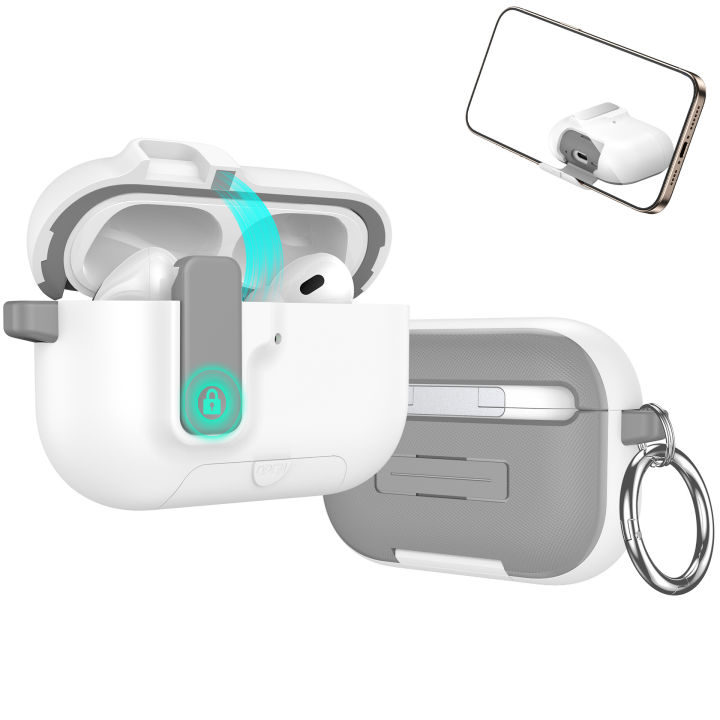 2025%20for%20Airpods%20Pro%203%20Protective%20Case%20Phone%20Stand%20Design%20with%20Cleaner%20Kit%20Magnetic%20Automatic%20Lock%20for%20Airpods%20Pro%203(Sand%20Stone)%20-%20Image%202