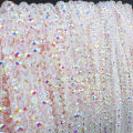 Austrian Crystal White AB Glass Beads 3/4/6/8Mm Transparent With Hole Loose Beads For Diy Jewelry Making Bracelet Craft Supplies.