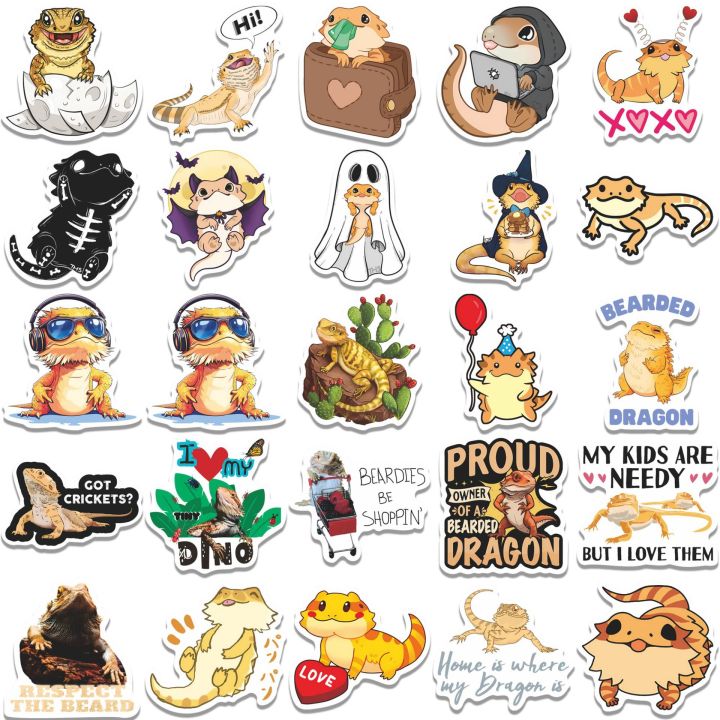 50Pcs%20%20Bearded%20Dragon%20Stickers%20DIY%20Stickers%20Scrapbooking%20Phone%20Luggage%20Skateboard%20Waterproof%20Decals%20-%20Image%205