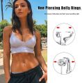 Faux Fake Belly Piercing Butterfly Leaves Dangling Long Fake Belly Button Pircing Clip On Umbilical Navel Cartilage Earring Clip. 