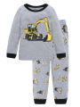 New Spring Autumn Children's Homewear Set Grey Long sleeved Pants Set Boys Girls Pajamas excavator Nightwear. 
