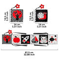 Baby Soft Cloth Books, High Contrast Black and White Crinkle Washable Foldable, Sensory Educational Toy, Perfect Birthday . 