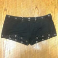 Hot girl Grunge fashionable Y2K shorts with rivet design hip-hop cut shorts street wear punk hot pants unique retro pants emo.