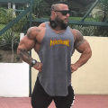 Mens Fitness Muscle Singlets Casual Hip Hop Sleeveless Loose T-Shirt Cotton Breathable Clothing Gym Bodybuilding Sport Tank Tops. 