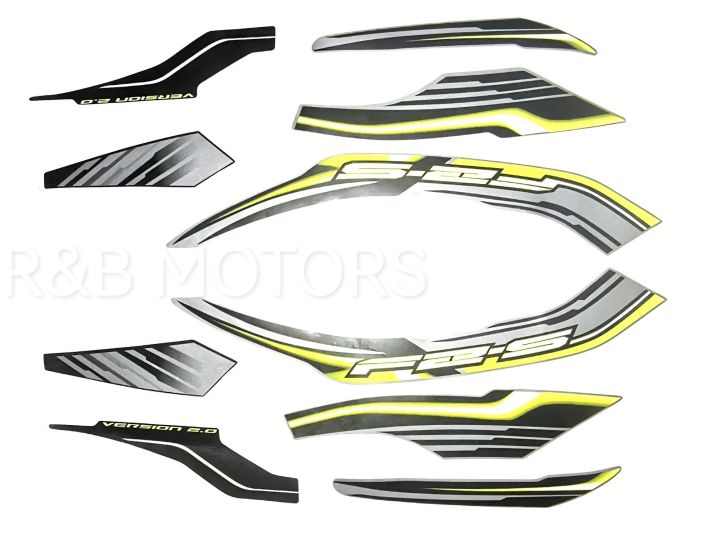 Yamaha Fz-S V2 fuel Injection Black Bike Yellow Sticker Full Sticker Kit