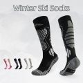 New Thickened Ski Socks Breathable Thermal Knee High Socks Moisture-wicking Anti-slip Snowboard Stockings for Winter Sports.