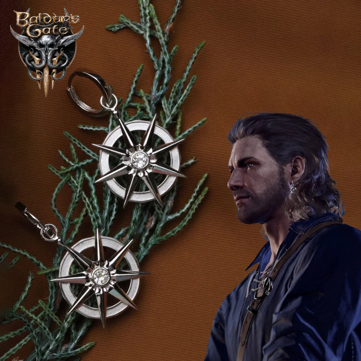 Game Baldur's Gate Gale Dekarios Cosplay Star Pendants Ear Loops Titanium Steel Earrings Jewelry Eardrop Accessories Xmas Props
