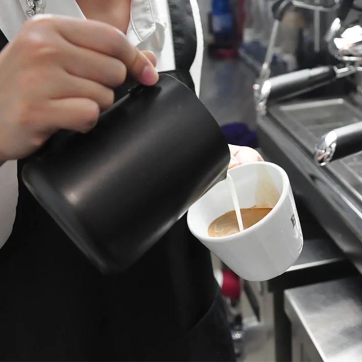 350ml/600ml%20Black%20Non-stick%20Coating%20Coffee%20Mug%20Cup%20Jug%20Stainless%20Steel%20Espresso%20Milk%20Cup%20Mug%20Craft%20Latte%20Cream%20Froth%20Jug%20Maker%20-%20Image%206