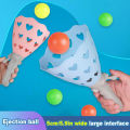 Outdoor Indoor Game Activities for Kids, 5.9 Inch Pop-Pass-Catch Ball Game with 2 Catch Launcher Baskets and 6 Balls, Yard Games. 