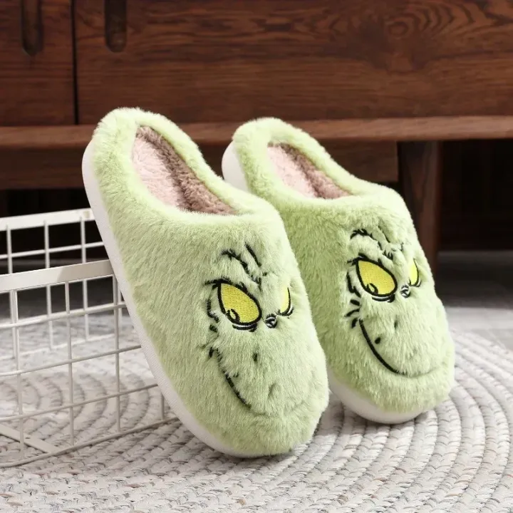 Christmas%20Plush%20Slippers%20Women%20Winter%20Warm%20Cute%20Home%20Green%20Haired%20Monster%20Slippers%20Funny%20Non%20Slip%20Cotten%20Shoes%20New%20Year%20%20-%20Image%203