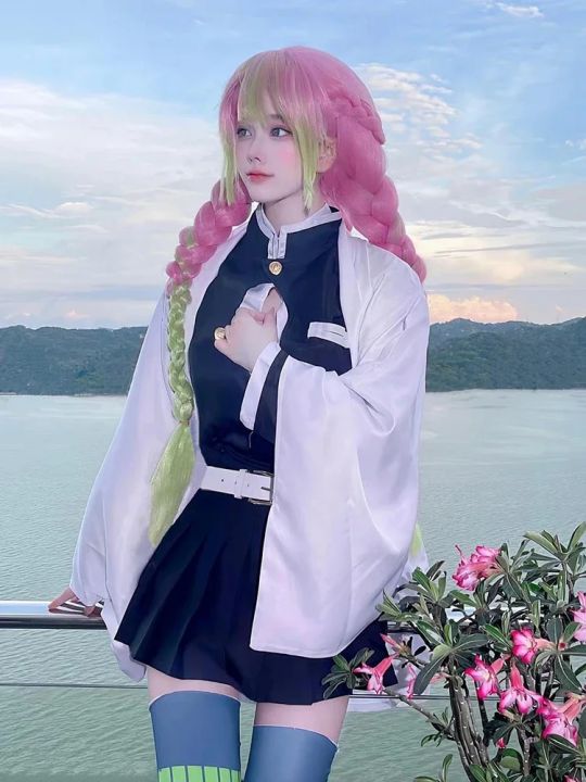 Anime Kanroji Mitsuri Cosplay Costume Yaiba Game Full Set Adult Kids ...