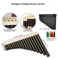 18-Tube Pan Flute, 18-Pipe Panpipe, Disassemblable to 16-Tube, ABS Material, Easy to Play, for Performance, Teaching, and Practi. 