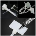 100 Pcs White Plastic Nylon Mark Tags Label Sticker Cable Zip Ties 2x11cm. 