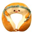 OHO U Shape Neck Pillow Im toast Bread Series Polyester Blend Synthetic Fiber Filling Premium Bread Pattern Very Cute Design For Sleeping In Car. 