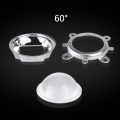 1 Set 44mm LED Lens Optical Glass 60 120 Degree + 50mm Reflector Collimator + Fixed Bracket for 20W 30W 50W 100W COB LED Chip. 